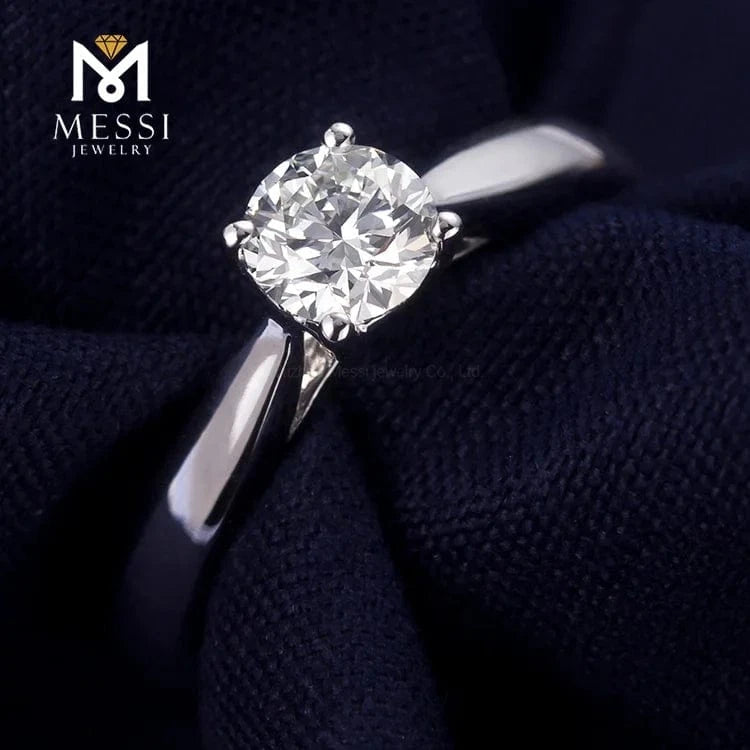 Messi Jewelry 0.5ct DEFG/VS-SI lab diamond wedding ring 14k diamond rings solitaire synthetic diamond ring