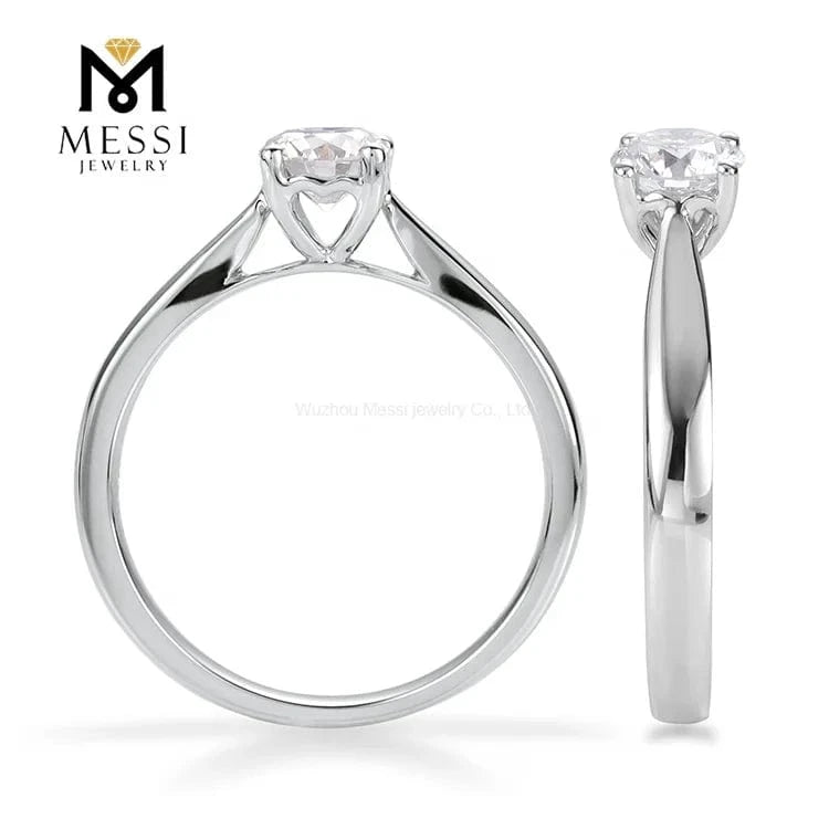 Messi Jewelry 0.5ct DEFG/VS-SI lab diamond wedding ring 14k diamond rings solitaire synthetic diamond ring