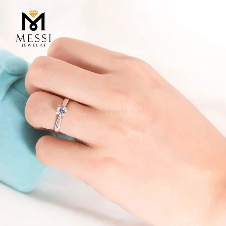 Messi Jewelry 0.5ct DEFG/VS-SI lab diamond wedding ring 14k diamond rings solitaire synthetic diamond ring