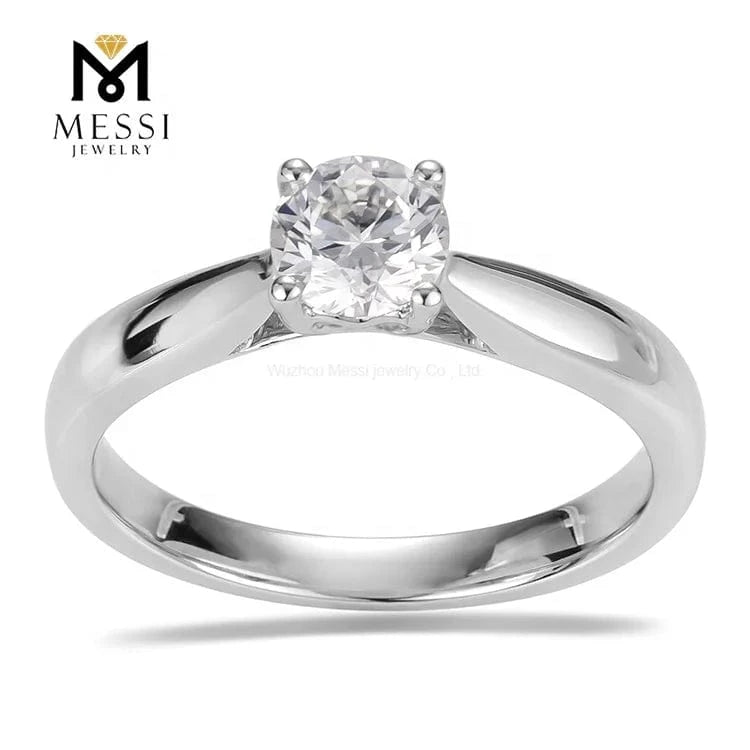Messi Jewelry 0.5ct DEFG/VS-SI lab diamond wedding ring 14k diamond rings solitaire synthetic diamond ring