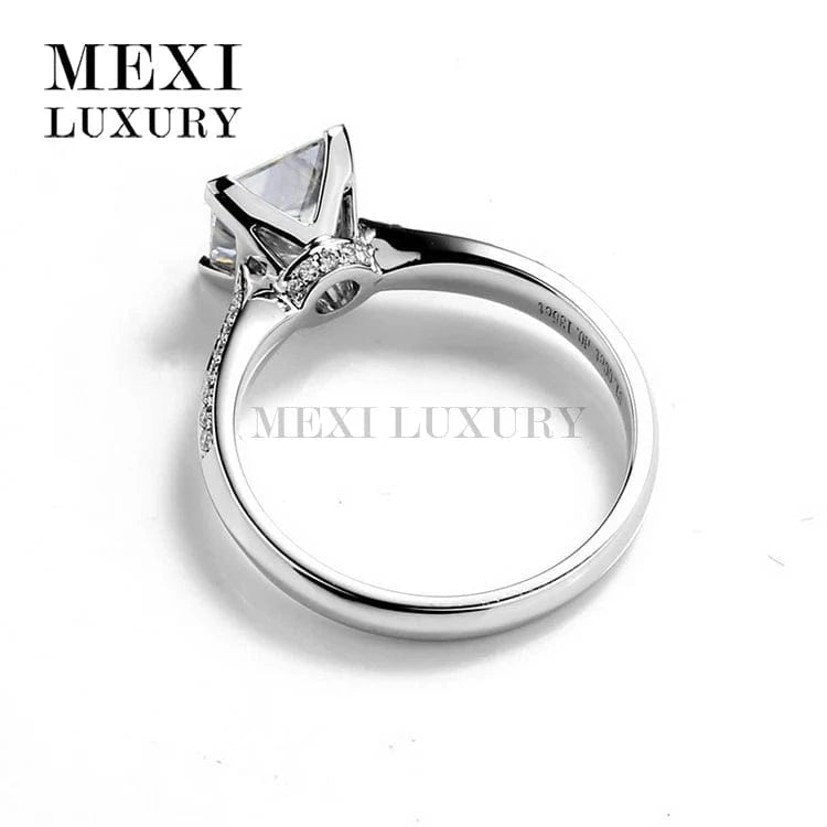 Messi Jewelry 14k 18k white gold Square princess cut moissanite ring jewellery for women Thailand