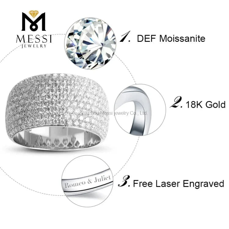 Messi Jewelry 14K gold rings China Luxury Anniversary moissanite diamond ring jewellery for Thailand