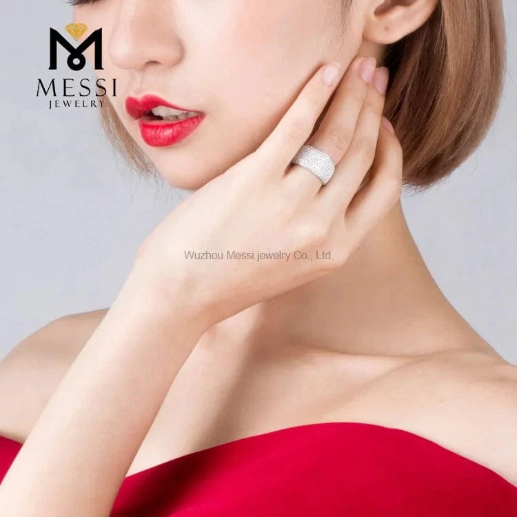 Messi Jewelry 14K gold rings China Luxury Anniversary moissanite diamond ring jewellery for Thailand