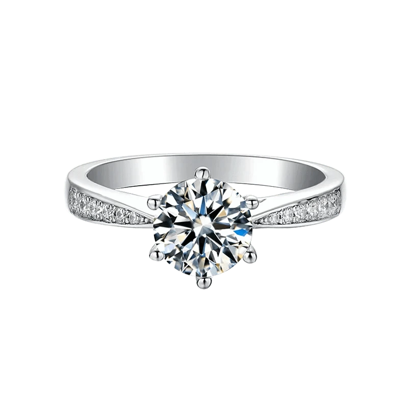 Messi Jewelry classic 1 carat moissanite diamond 925 sterling silver womens rings