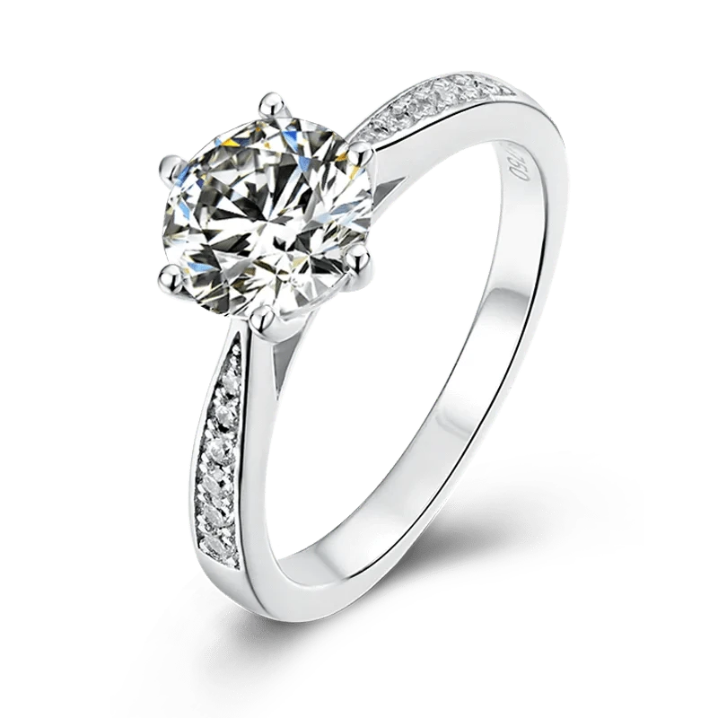 Messi Jewelry classic 1 carat moissanite diamond 925 sterling silver womens rings