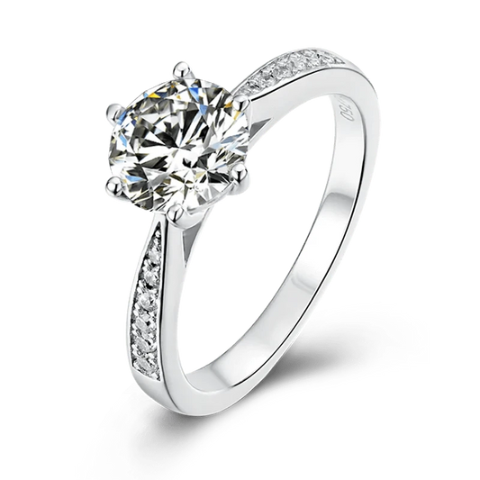 Messi Jewelry classic 1 carat moissanite diamond 925 sterling silver womens rings