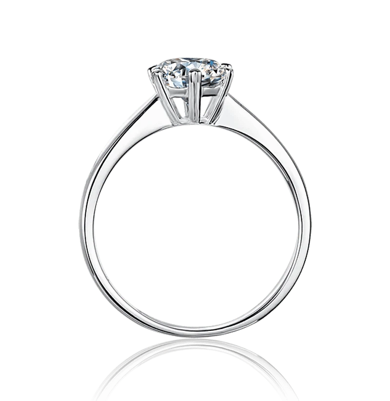 Messi Jewelry classic round moissanite diamond eternity 925 sterling silver ring