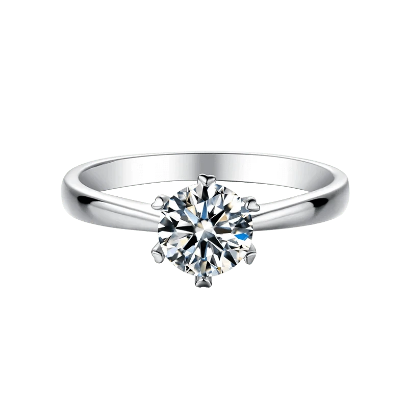 Messi Jewelry classic round moissanite diamond eternity 925 sterling silver ring