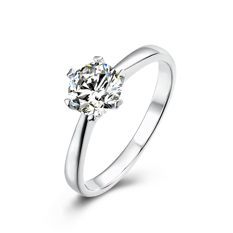 Messi Jewelry classic round moissanite diamond eternity 925 sterling silver ring