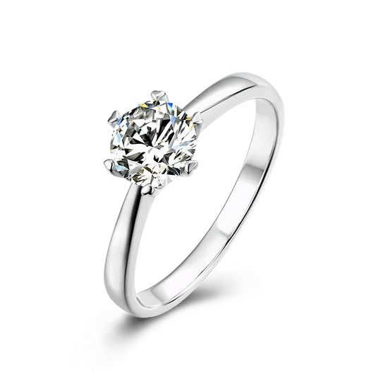 Messi Jewelry classic round moissanite diamond eternity 925 sterling silver ring