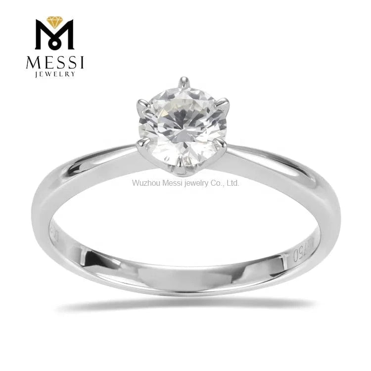 Messi Jewelry DEFG/VS-SI 0.5ct CVD HPHT lab grown diamond ring six prong setting wedding engagement diamond ring