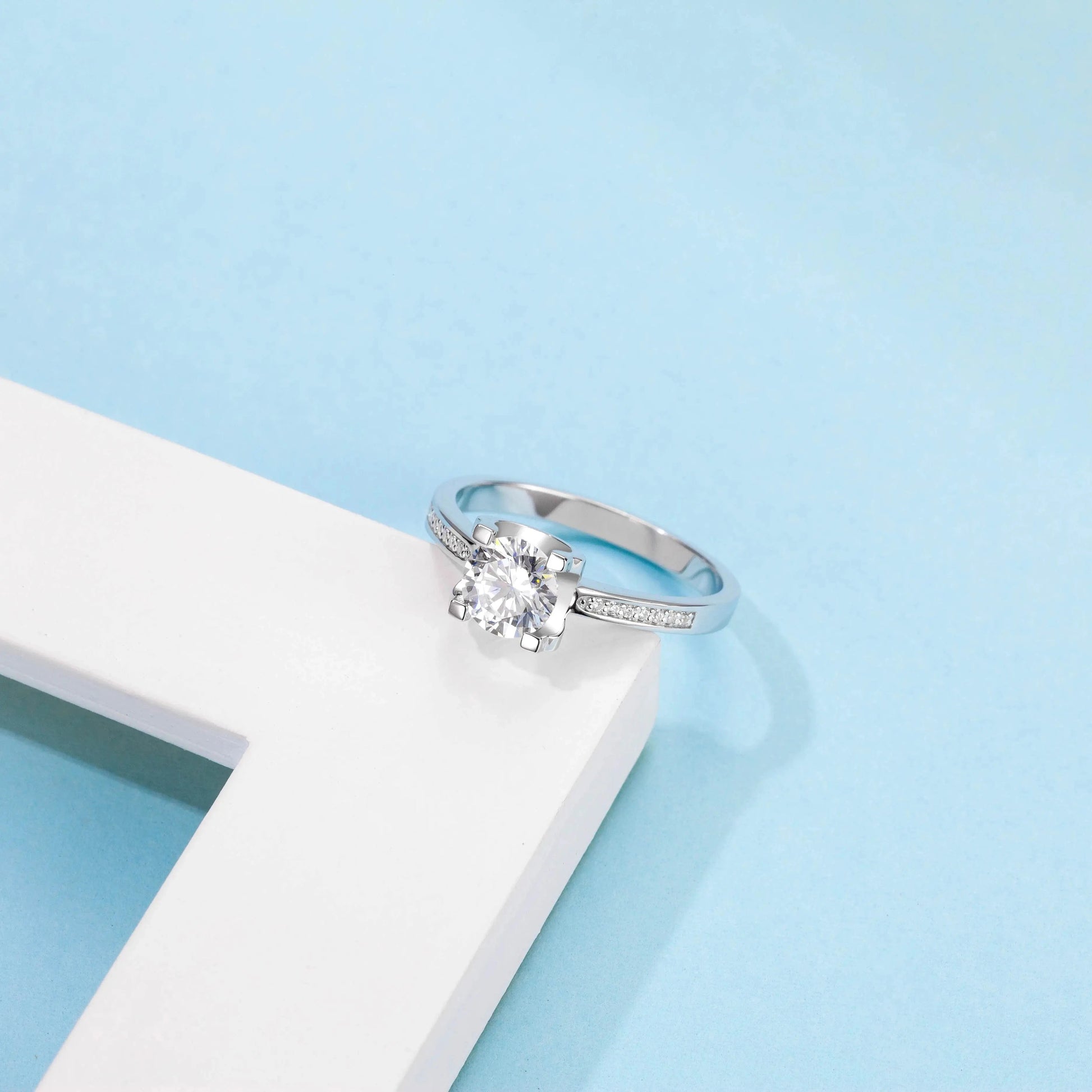 Messi Jewelry engagement 1 carat moissanite diamond 925 sterling silver rings women for wedding