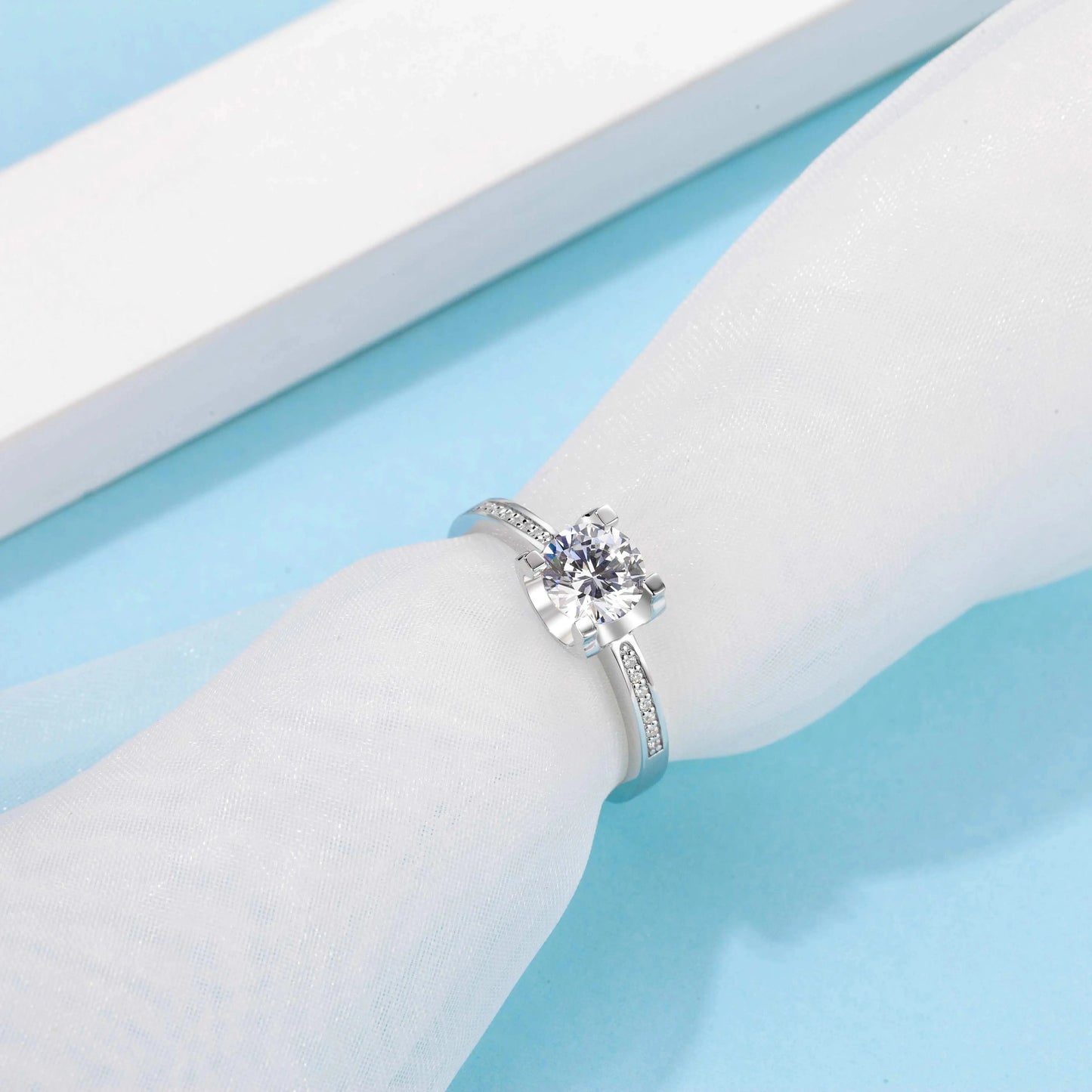 Messi Jewelry engagement 1 carat moissanite diamond 925 sterling silver rings women for wedding