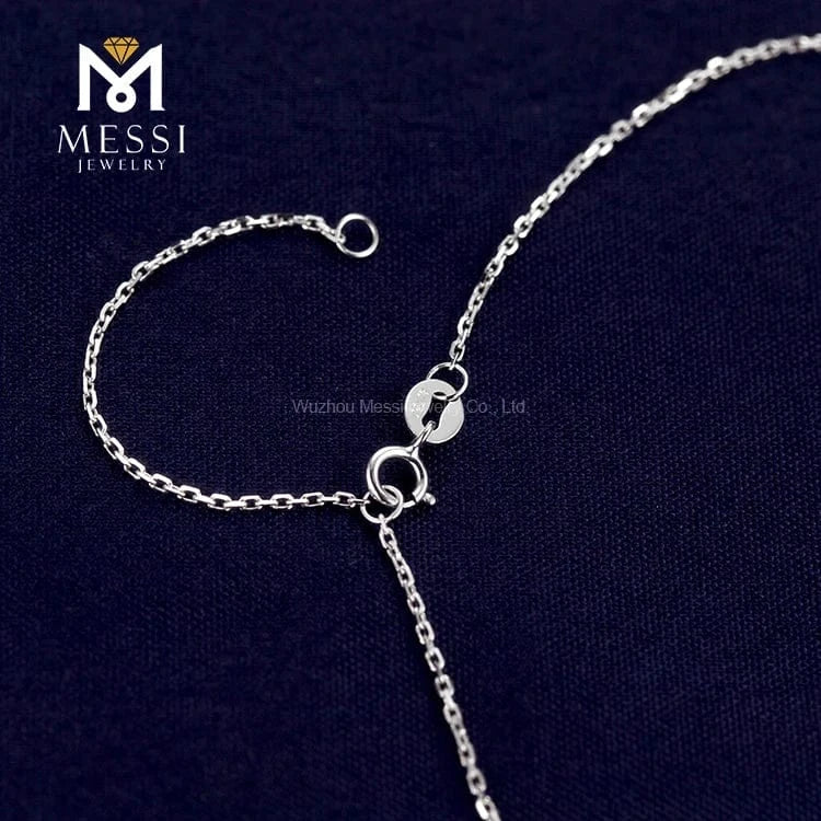 Messi Jewelry leaf shape classic design pendant necklace for woman 14k 18k white gold daily wear necklace jewelry