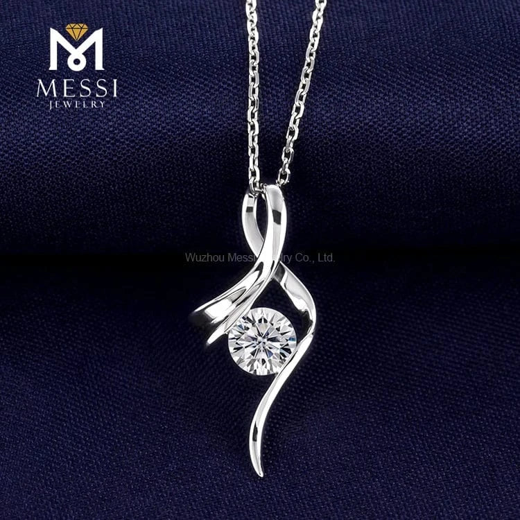 Messi Jewelry leaf shape classic design pendant necklace for woman 14k 18k white gold daily wear necklace jewelry
