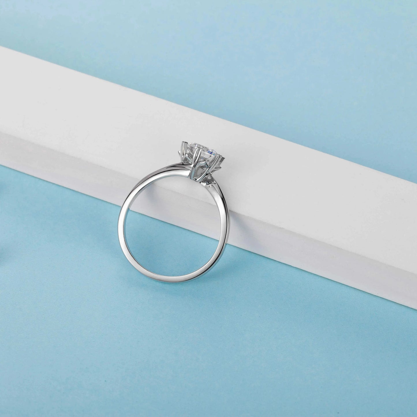 Messi Jewelry minimalist 1 carat moissanite diamond wedding 925 sterling silver rings