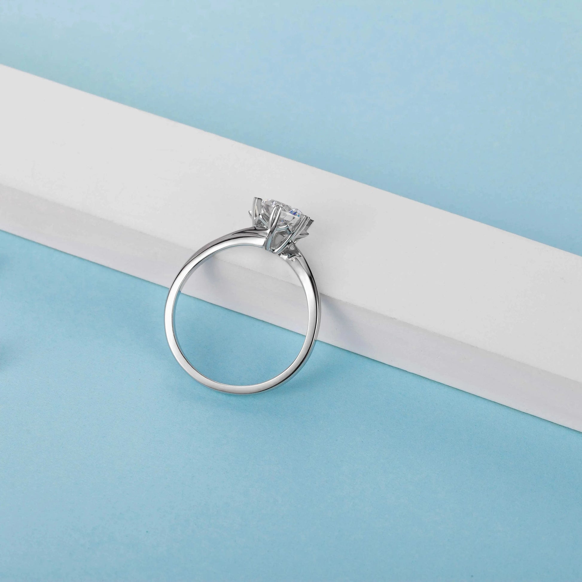 Messi Jewelry minimalist 1 carat moissanite diamond wedding 925 sterling silver rings