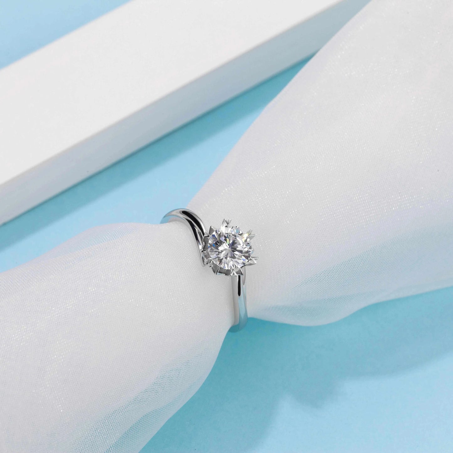 Messi Jewelry minimalist 1 carat moissanite diamond wedding 925 sterling silver rings