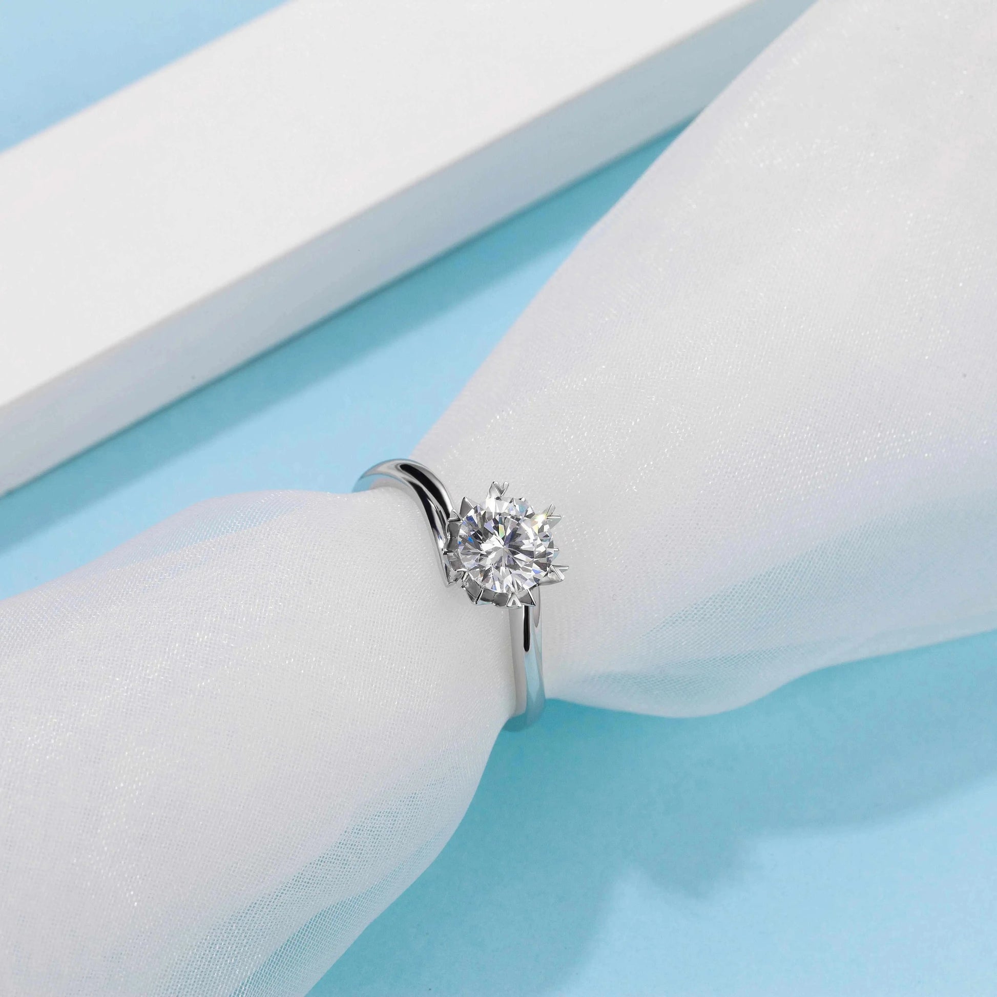 Messi Jewelry minimalist 1 carat moissanite diamond wedding 925 sterling silver rings