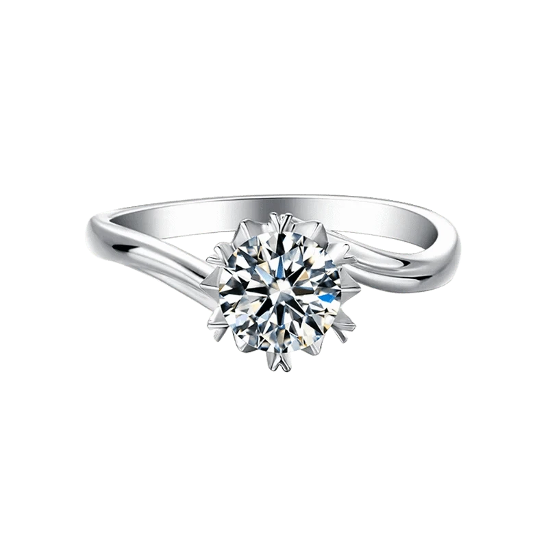 Messi Jewelry minimalist 1 carat moissanite diamond wedding 925 sterling silver rings
