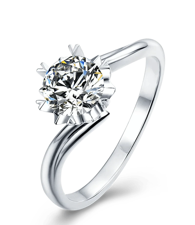 Messi Jewelry minimalist 1 carat moissanite diamond wedding 925 sterling silver rings