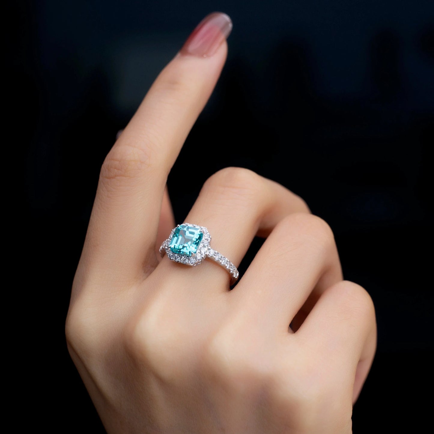 Messi Jewelry  MSR-1295 customized jewelry   18K  solid gold lab grown gemstone ring engagement/wedding band for women/girl