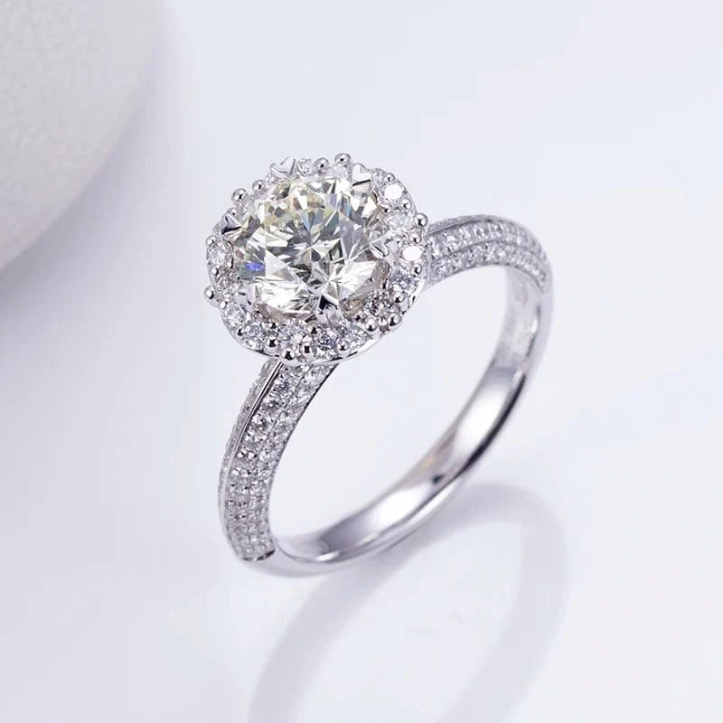 Messi Jewelry  MSR-1300  IGI lab diamond ring  1.45ct round diamond 18k  gold ring engagement wedding band classic  gift band