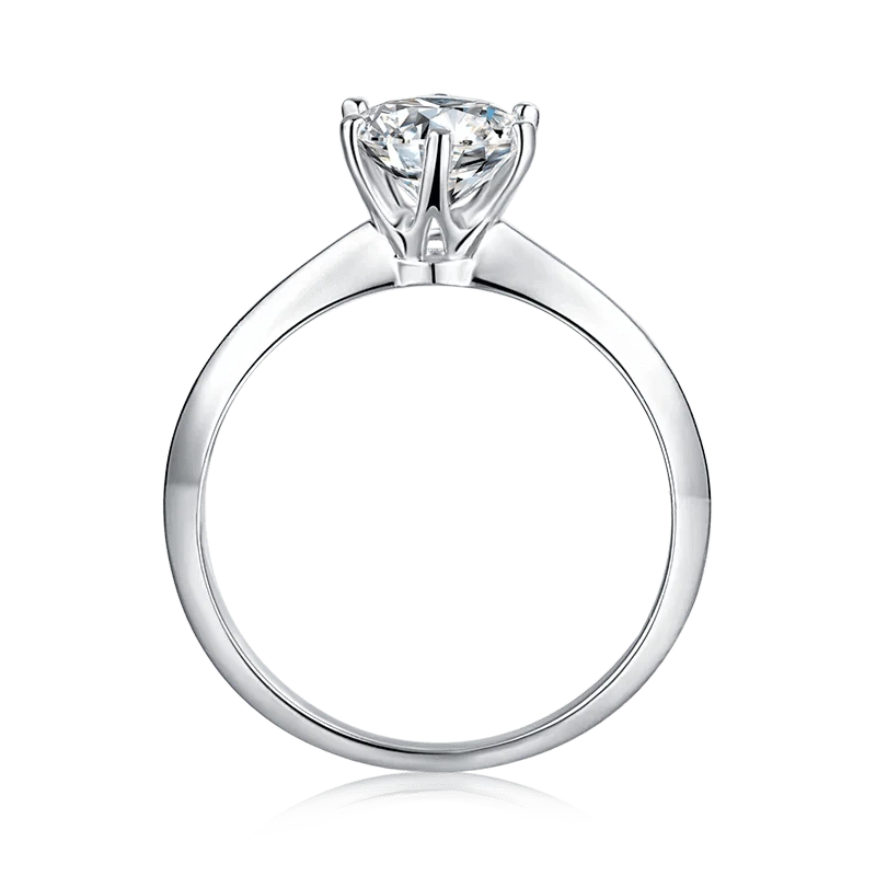 Messi Jewelry single stone 1.5 carat moissanite diamond 925 sterling silver ring for women