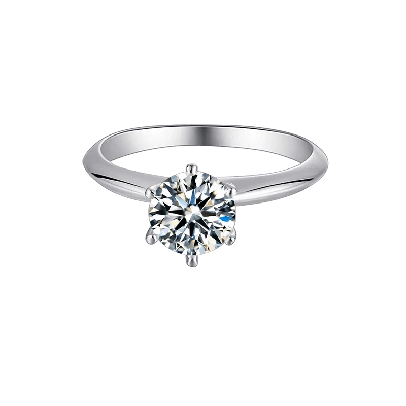 Messi Jewelry single stone 1.5 carat moissanite diamond 925 sterling silver ring for women