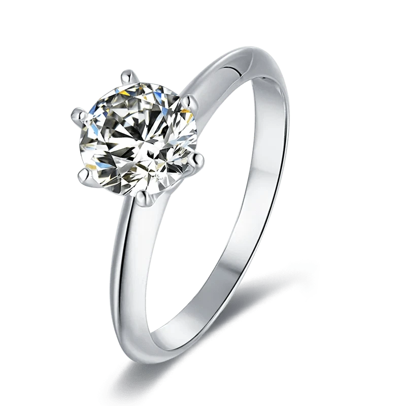 Messi Jewelry single stone 1.5 carat moissanite diamond 925 sterling silver ring for women