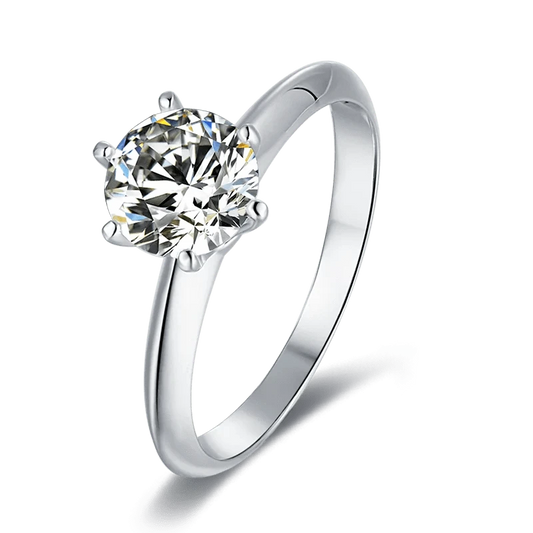 Messi Jewelry single stone 1.5 carat moissanite diamond 925 sterling silver ring for women