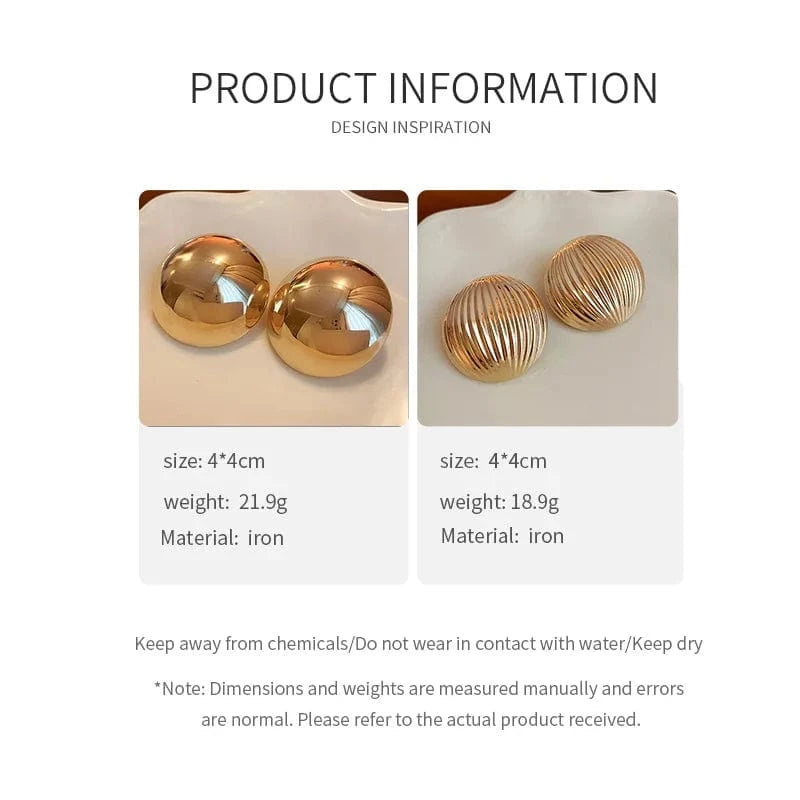 Metal Round Earrings Exaggerated Fashionable Style Geometric Jewelry Wholesale Girl