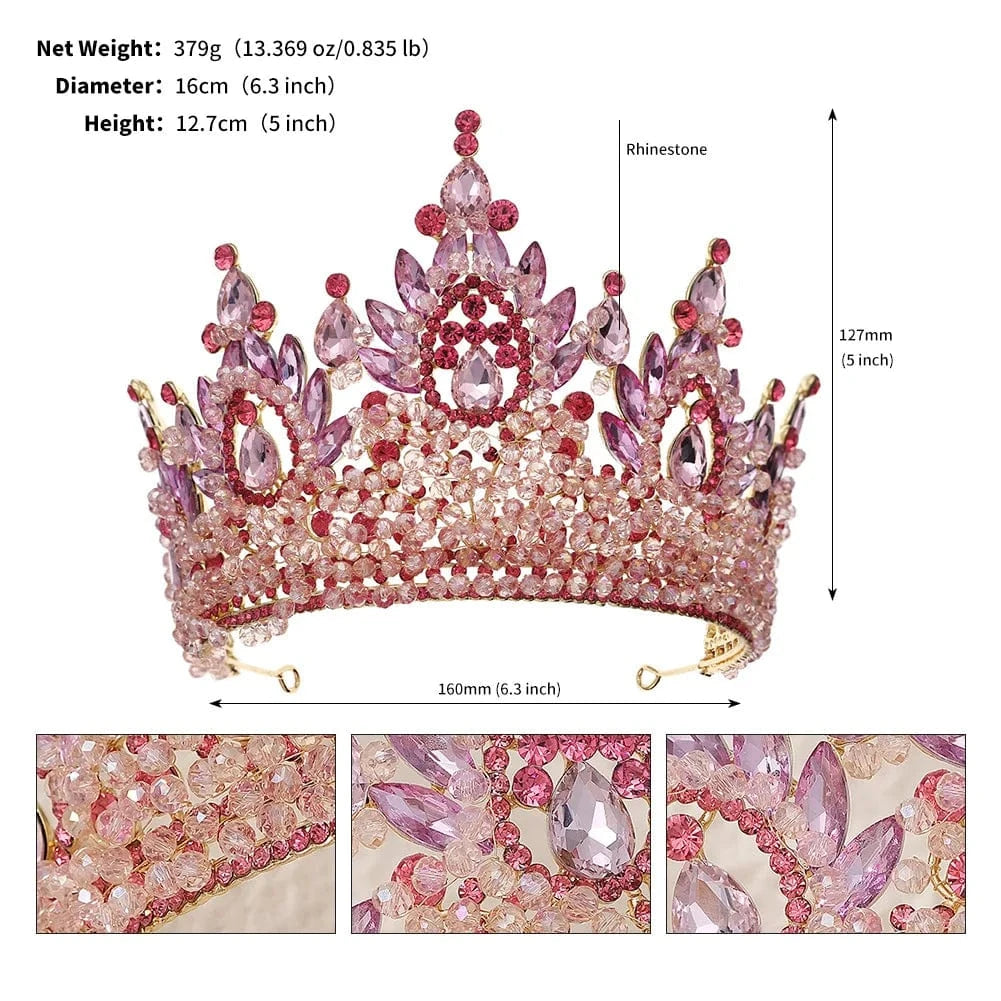 Miallo Luxury Colorful Bridal Headpiece Wedding Hair Accessories Rhinestone crystal Crown And Tiaras For women