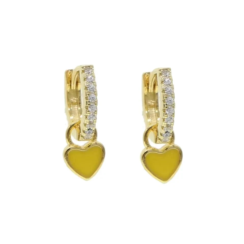 Micro Pave 5A Black White Red CZ Enamel Heart Necklace Bracelet Earring For Women Fashion Jewelry Set