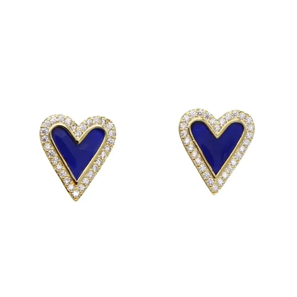 Micro Pave 5A Black White Red CZ Enamel Heart Necklace Bracelet Earring For Women Fashion Jewelry Set