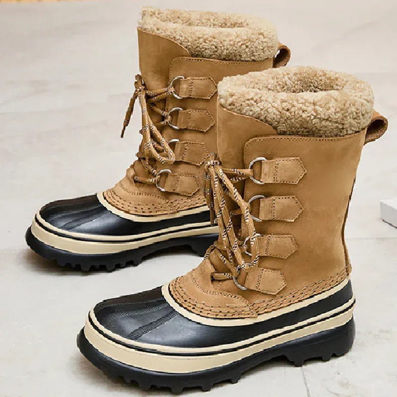 Mid - tube Lace - up Snow Boot Warm Thick Fleece Comfort Waterproof Sports Shoe Outdoor Mountaineer Ski Boots Casual Shoe Sport Shoe - SN Wigs & More