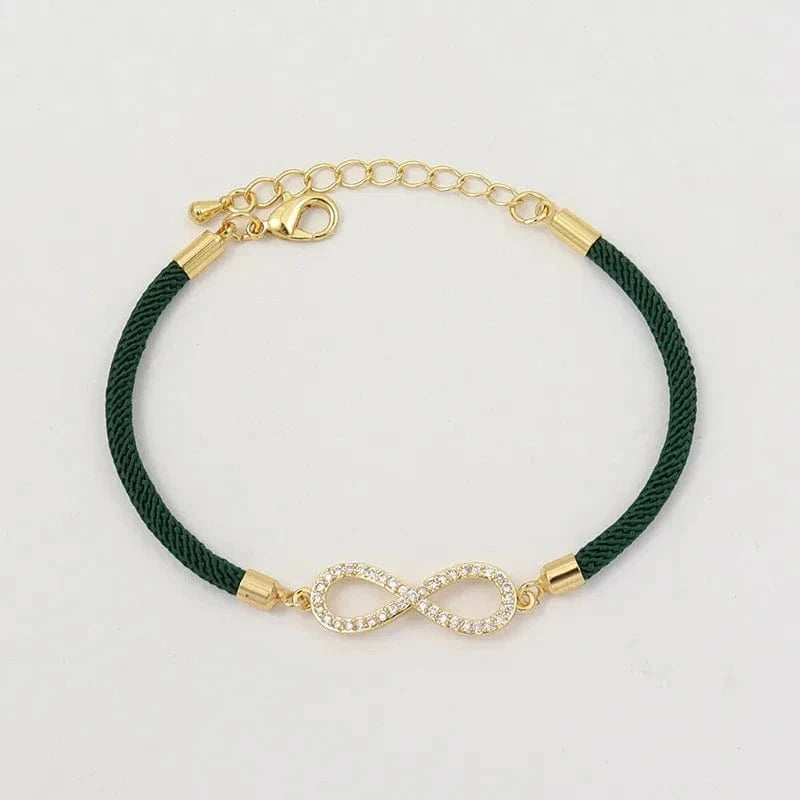 MILAN / 2030-Love 8 Green New Fashion Cross Heart Charm Bracelet Women Pave Zirconia Adjustable Colorful Rope Bracelet For Women Jewelry Gift