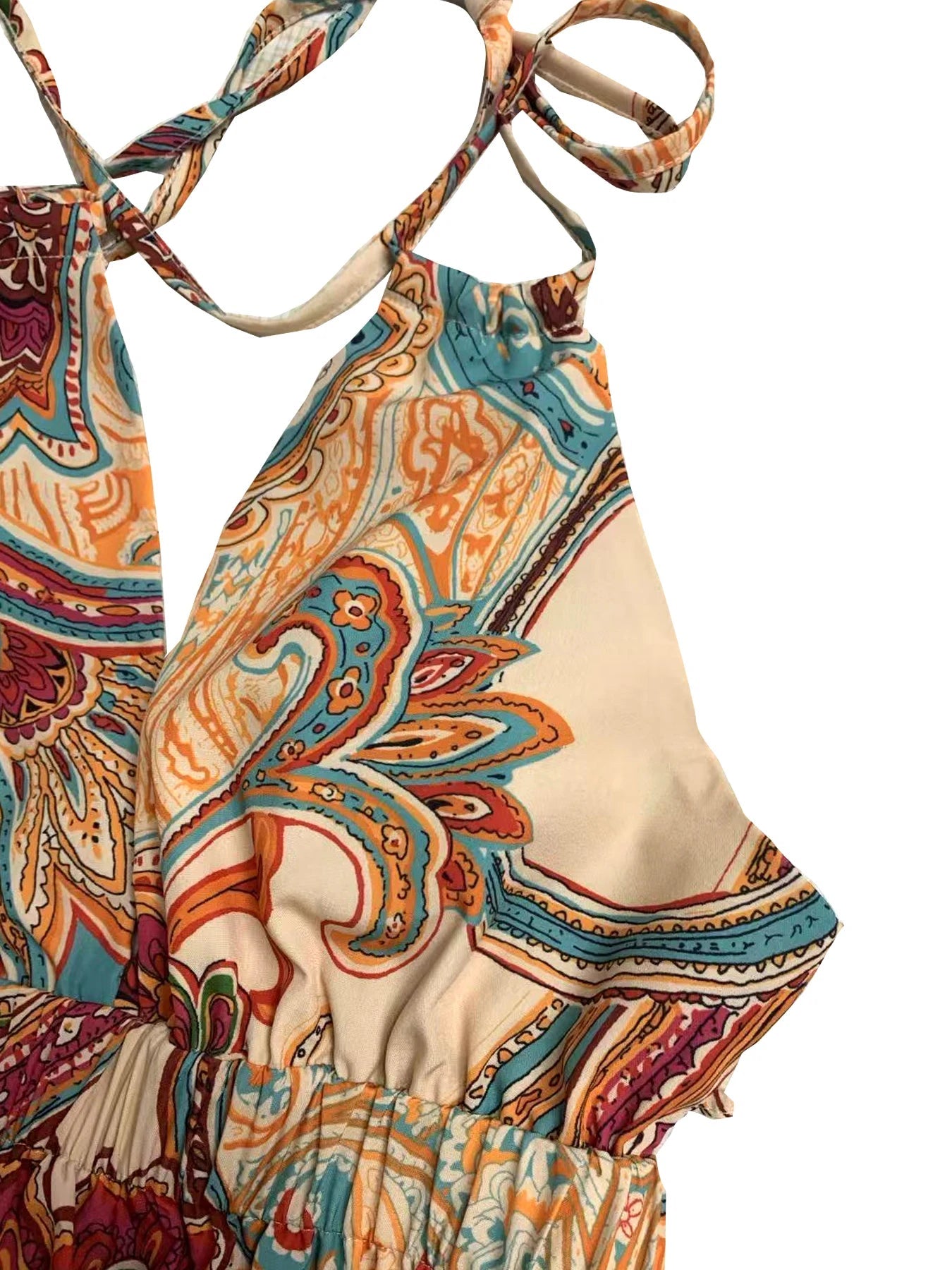 Mini Dress Halter Backless Tie Back Boho Resort Style - SN Wigs & More
