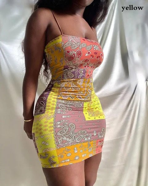 Mini Dress + Spaghetti Strap Detail + Club Party Ready Plus Size Style With Flattering Silhouette - SN Wigs & More