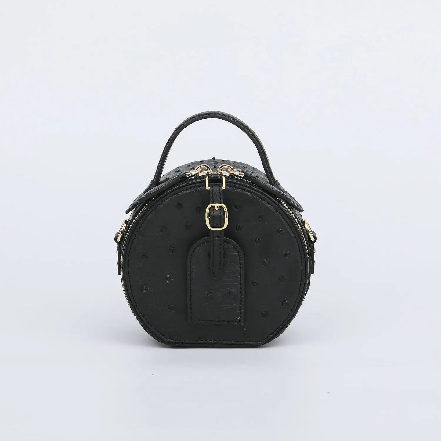 Mini Top - Handle Bag - Genuine Ostrich Leather - Timeless Elegant Classic Chic Style - SN Wigs & More