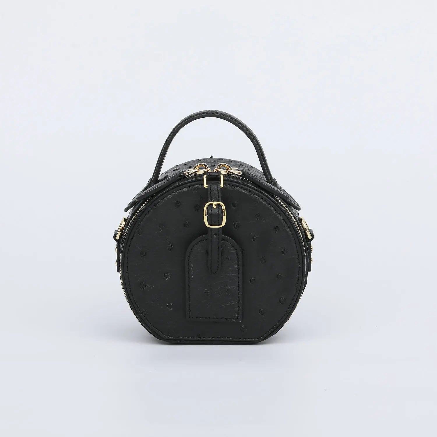 Mini Top - Handle Bag - Genuine Ostrich Leather - Timeless Elegant Classic Chic Style - SN Wigs & More