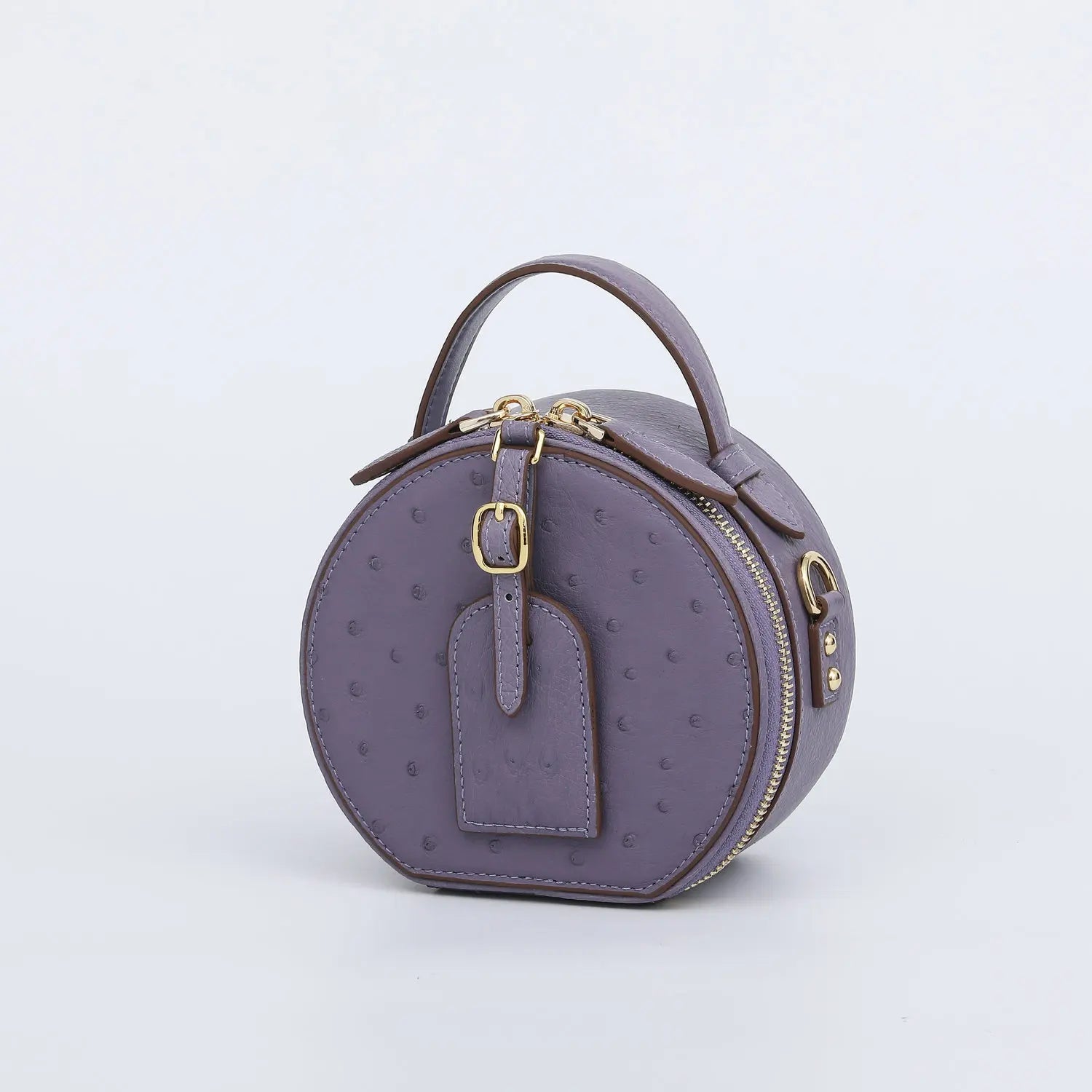 Mini Top - Handle Bag - Genuine Ostrich Leather - Timeless Elegant Classic Chic Style - SN Wigs & More