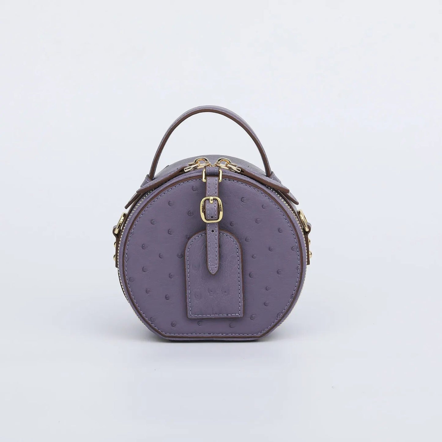 Mini Top - Handle Bag - Genuine Ostrich Leather - Timeless Elegant Classic Chic Style - SN Wigs & More