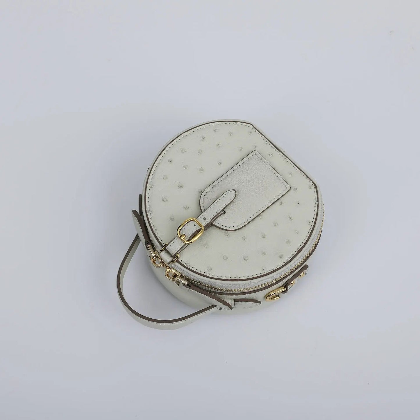 Mini Top - Handle Bag - Genuine Ostrich Leather - Timeless Elegant Classic Chic Style - SN Wigs & More