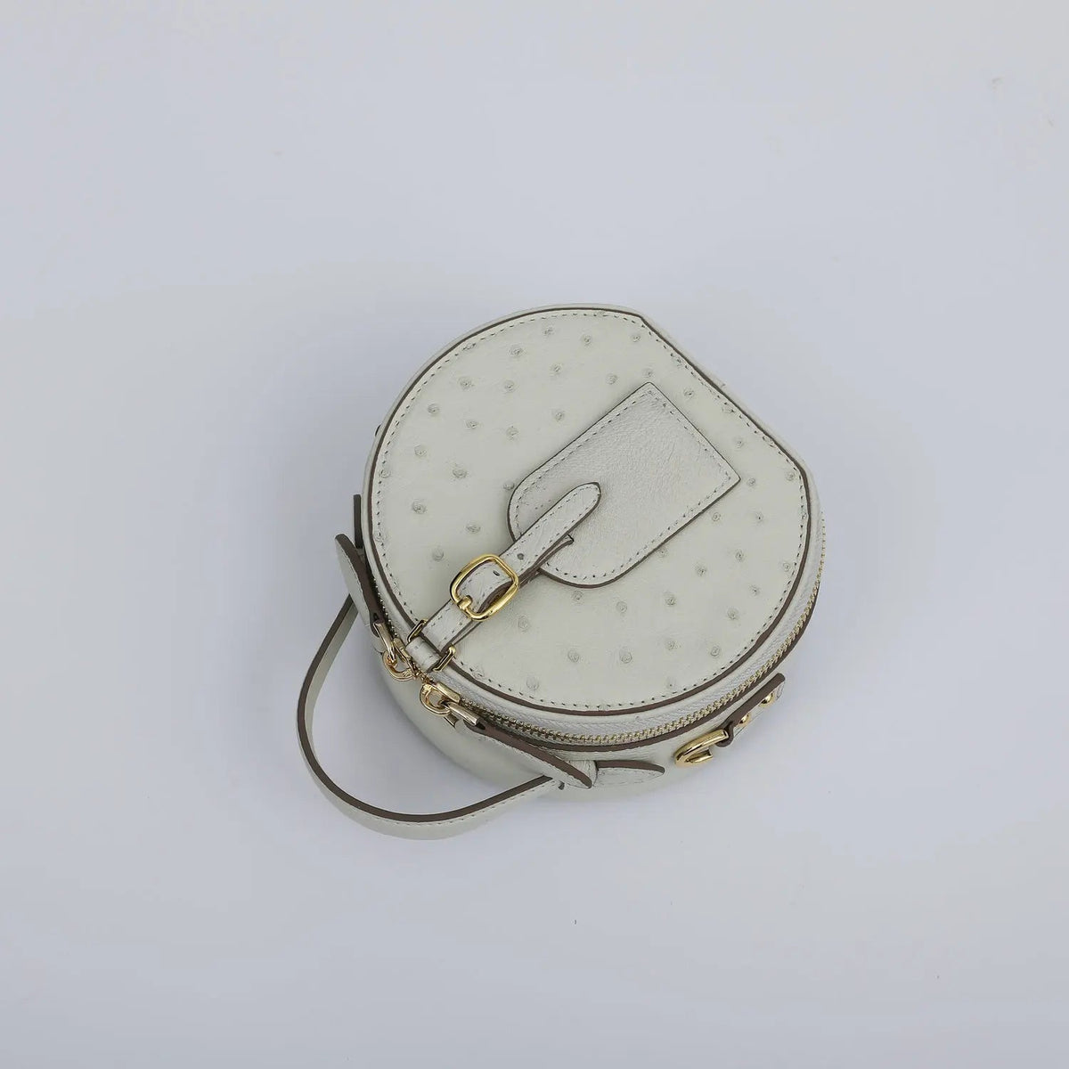 Mini Top - Handle Bag - Genuine Ostrich Leather - Timeless Elegant Classic Chic Style - SN Wigs & More