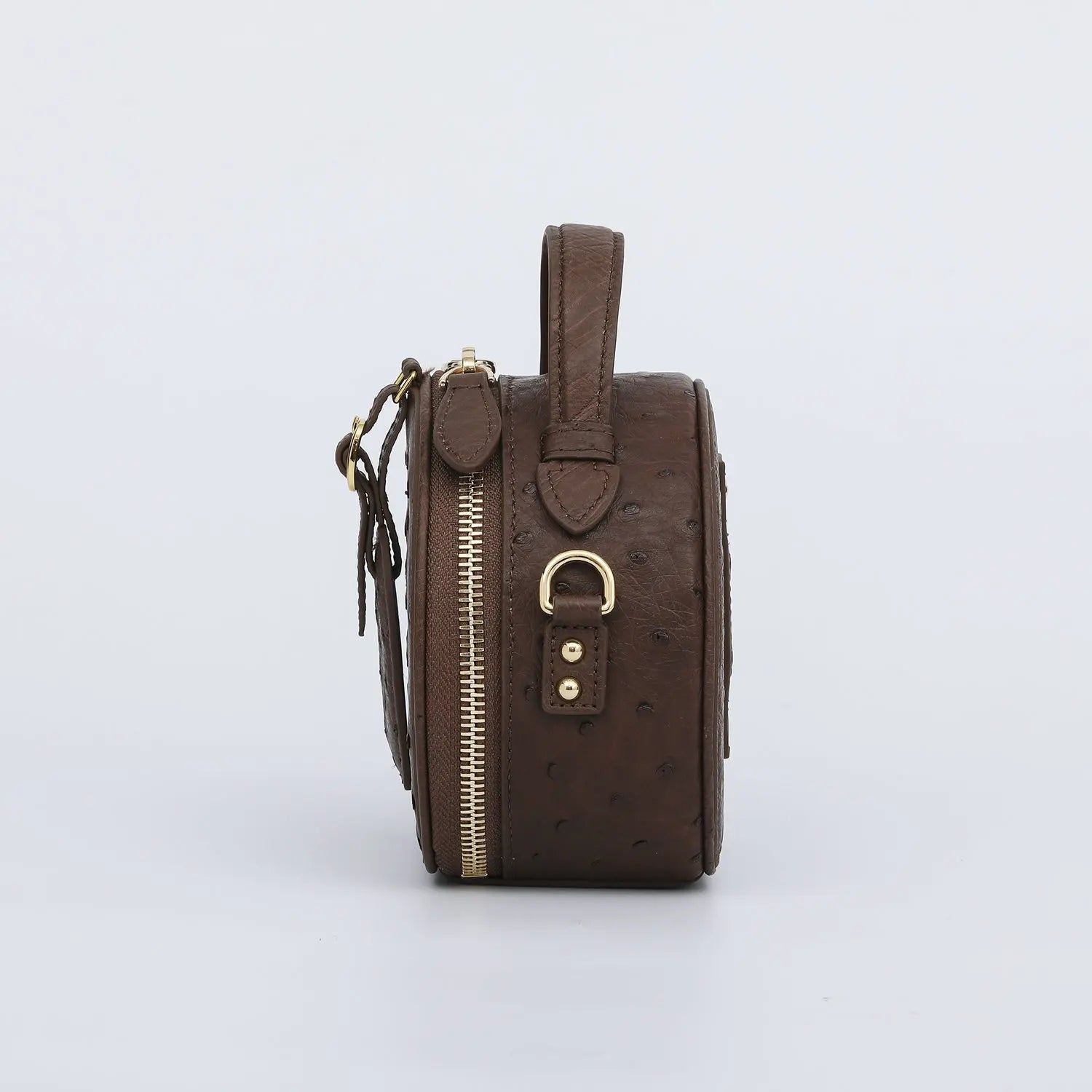 Mini Top - Handle Bag - Genuine Ostrich Leather - Timeless Elegant Classic Chic Style - SN Wigs & More