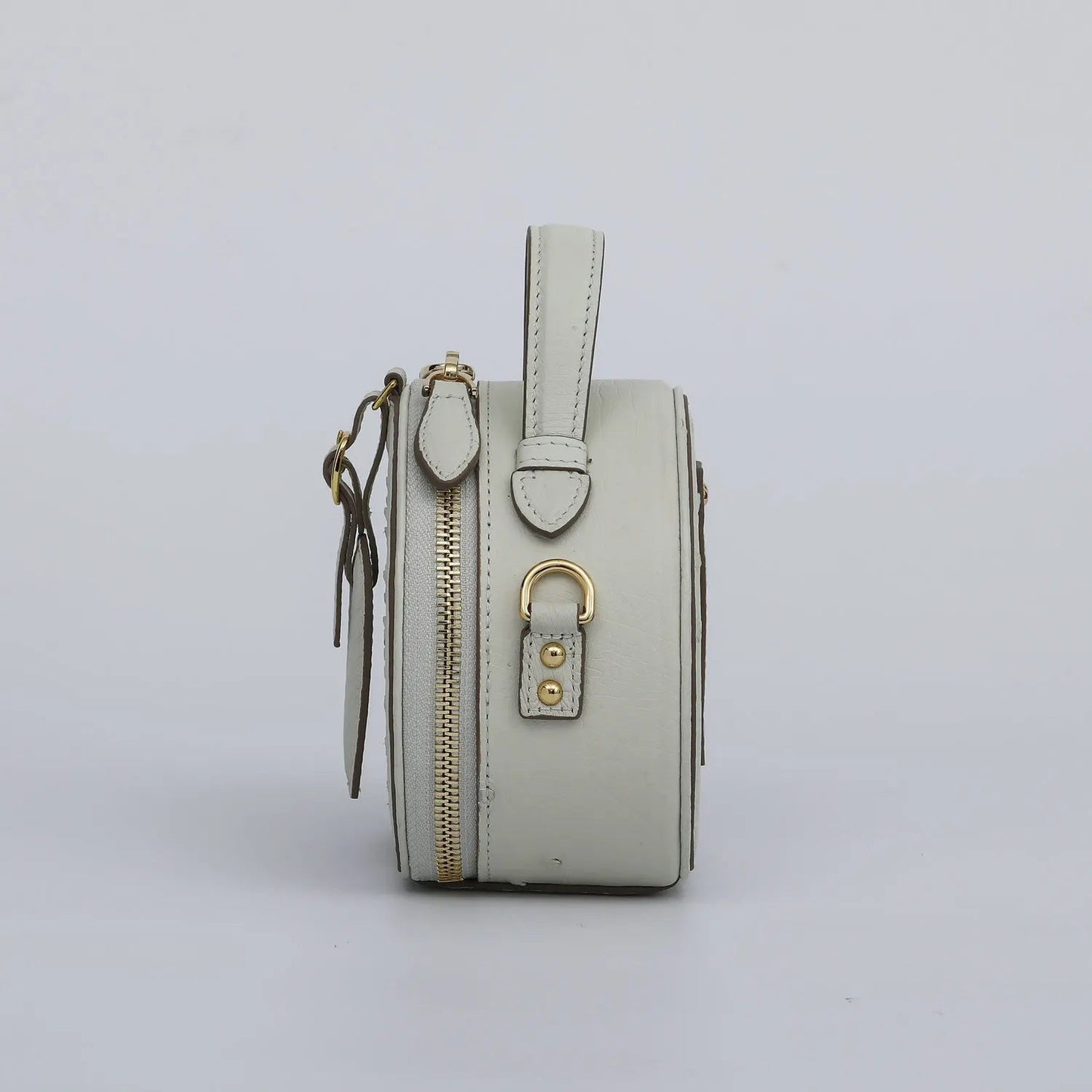 Mini Top - Handle Bag - Genuine Ostrich Leather - Timeless Elegant Classic Chic Style - SN Wigs & More
