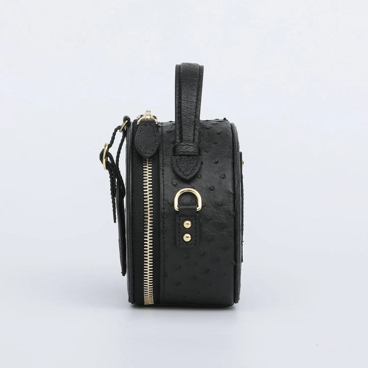Mini Top - Handle Bag - Genuine Ostrich Leather - Timeless Elegant Classic Chic Style - SN Wigs & More