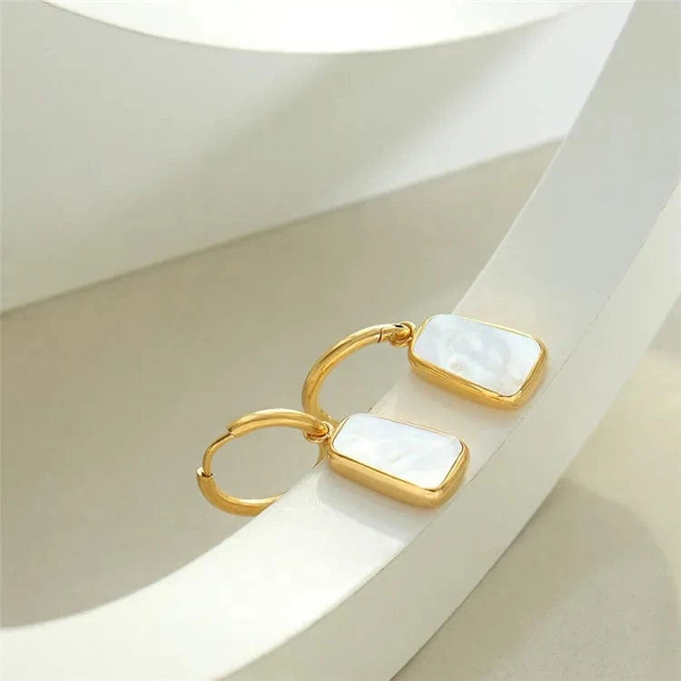 Minimalism Fashion Women Accessories White Sea Shells Pendant Ot Buckle Elegant Earrings And Necklace Jewelry Sets
