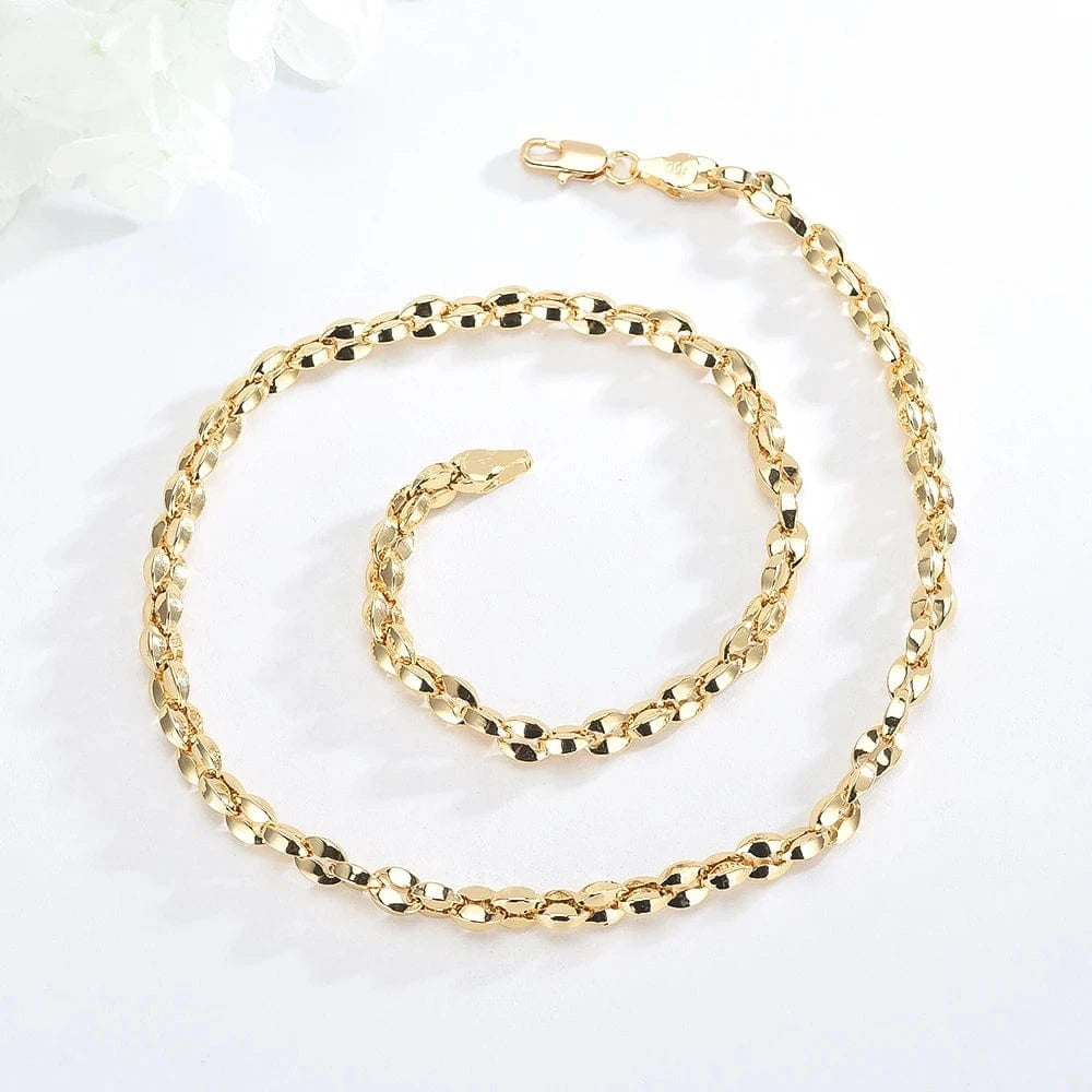 Minimalistic Italian 750 Oro 18k Original 24K 14K Waterproof Solid Pure Real Laminated Gold Plated Jewelry  Necklace For Women